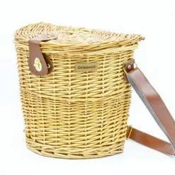 Cesto Funghi Vimini Mezzotondo Tracolla E Chiusura Piccolo 30h