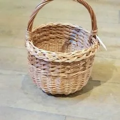 Cesto Tondo Con Manico "rosa" Vimini Intero Cm 20