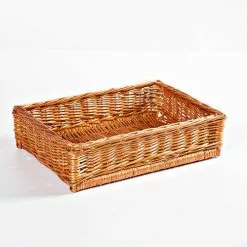 Cesto Vimini Rosso Rettangolare Basso 40x30x10h