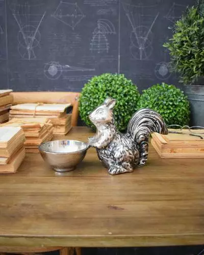 Ciotola Con Scoiattolo Alluminio Vintage