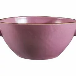 Ciotola Zuppa Con Manici Rosa Porcellana Collezione Mediterraneo