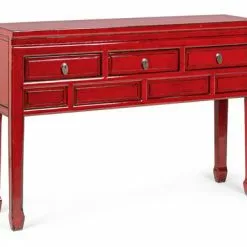 Consolle Jinan Legno Rosso Cina 3 Cassetti