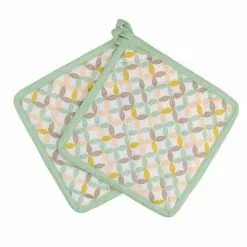 Coppia Presine Cotone Quadrate Verde Optical