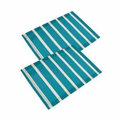 Coppia Tovaglietta Americana Cotone Blue Righe Bianche