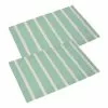 Coppia Tovaglietta Americana Cotone Verde Acqua Righe Bianche