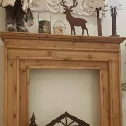 Cornice Camino Legno Naturale Cm 108