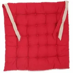 Cuscino Per Sedia Rosso Trapuntato Quadrato 40x40