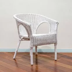 Poltrona Rattan E Midollino Bianca