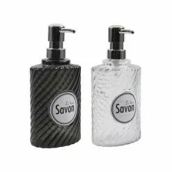 Dispenser Sapone Liquido Vetro Zigrinato Savon