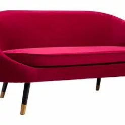 Divano Isadora Velluto Rosso Wine 2 Posti 143cm