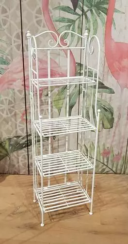 Etagère Scaffale Ferro Bianco Lucido 4 Piani 115H