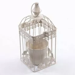 Gabbia Quadrata Ferro Bianco Portavaso