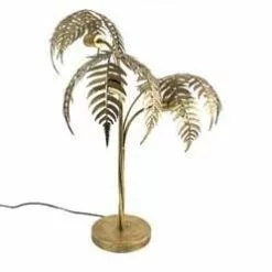 Lampada Foglie Cadenti Metallo Oro Da Tavolo 3 Luci 75h