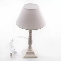 Lampada Tavolo Bianca Decoro Foglia 38h