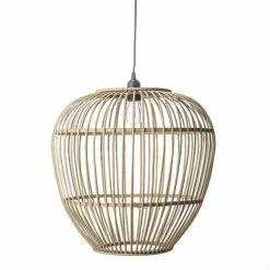 Lampadario Rattan Naturale A Botte Cm 42