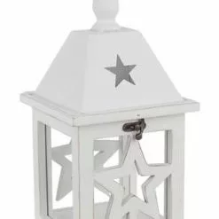 Lanterna Legno Bianco Stella 32h