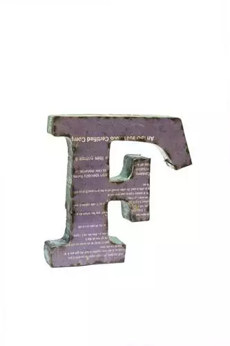 Lettera Metallo F Vintage Colorata