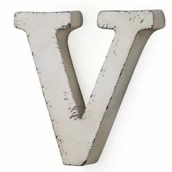 Lettera Metallo V Bianca