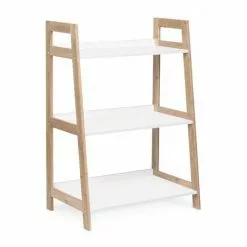 Libreria Scala Bianca 3 Piani Struttura Bamboo