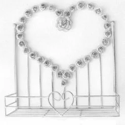 Mensola Ferro Bianco Cuore Di Roselline Shabby