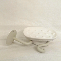 Porta Sapone Da Muro Ferro Bianco Forgiato