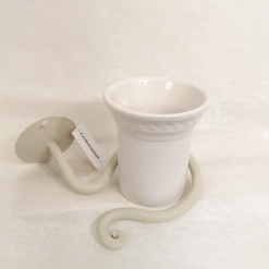 Porta Spazzolini Da Muro Ferro Bianco Forgiato