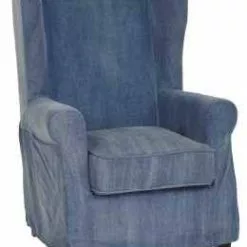 Poltrona Bergere Cotone Blu Jeans Slavato