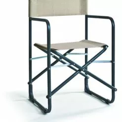 Poltrona Regista Metallo E Tela Beige