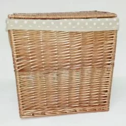 Portabiancheria Vimini Naturale Fodera Pois