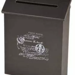 Porta Posta Legno Nero Da Parete Con Apertura Dall'alto