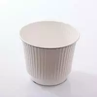 Porta Vaso Latta Bianca Righe Verticali Cm16x13h