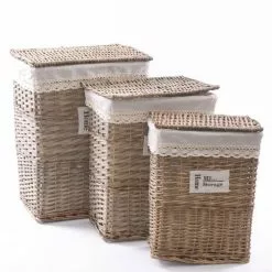 Portabiancheria My Storage Vimini Grigio Con Fodera