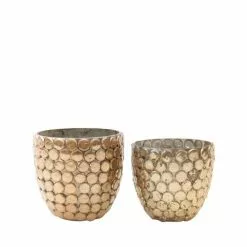 Portacandele Bicchiere Vetro Oro Ball