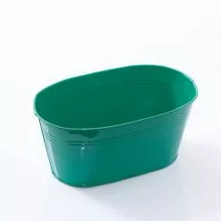 Portavasi Ovale Latta Verde Scuro Cm22