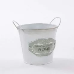 Portavaso Latta Bianca Home Due Manici Cm 12