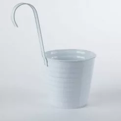 Portavaso Latta Bianca Con Gancio Cm16