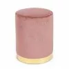 Pouf Cilindro Velluto Rosa Fascia Oro 40h -Vendite Cucina e tavola Pouf cilindro velluto rosa fascia oro 40h thumbnail 500x500 70