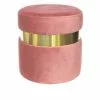 Pouf Rosa Velluto Tondo Fascia Oro -Vendite Cucina e tavola Pouf rosa velluto tondo fascia oro thumbnail 500x500 70