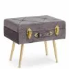 Pouf Sgabello Valigia Contenitore Velluto Grigio Piedi Oro -Vendite Cucina e tavola Pouf sgabello valigia contenitore velluto grigio piedi oro thumbnail 500x500 70