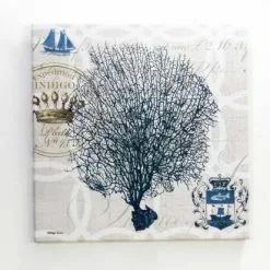 Quadro Marino Corallo Blu Dipinto 50x50