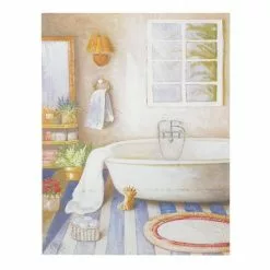Quadro Dipinto Vasca Da Bagno Finestra Rettangolare 30x40h