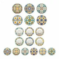 Servizio Piatti Piastrelle Colorate Medicea 18pz