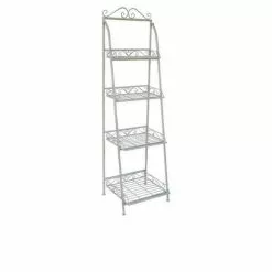 Scaletta Scaffale Portafiori 4 Piani Ferro Bianco 159h