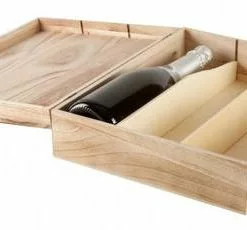 Scatola Portabottiglie 3 Posti Legno Naturale