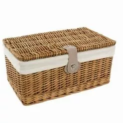 Scatola Vimini Naturale Con Chiusura 45x27x20h