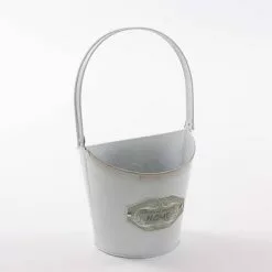 Secchiello Latta Bianca Home Portavaso Cm 17