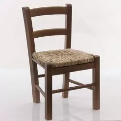 Sedia Bimbo Impagliata Legno Noce