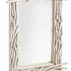 Specchio Cornice Rami Di Tek Bianco 60x90