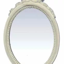 Specchio Ovale Bianco Verticale Fiocco H32