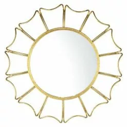 Specchio Petali Oro Metallo Cm65